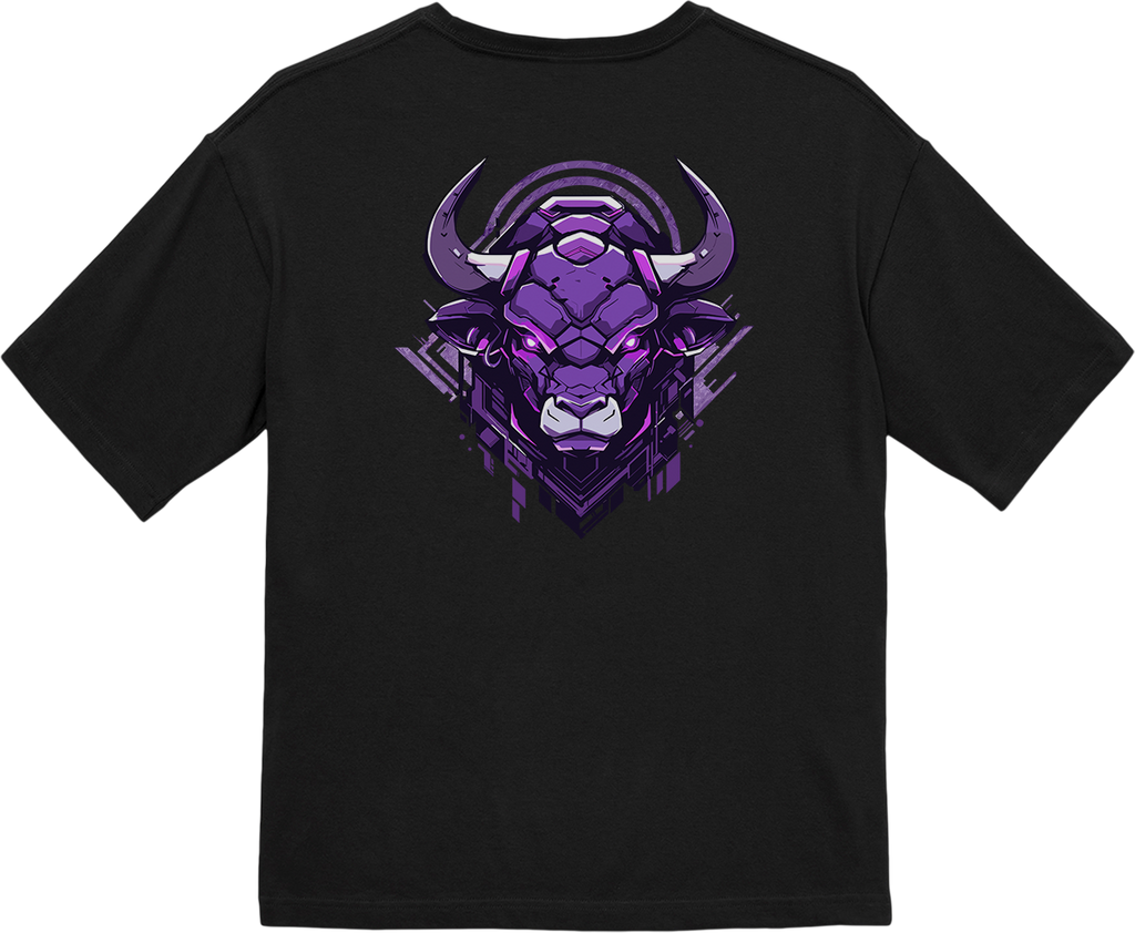 100% Cotton Oversized Tee | Mascot-Bull-016