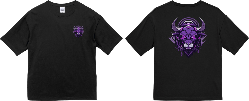 100% Cotton Oversized Tee | Mascot-Bull-016