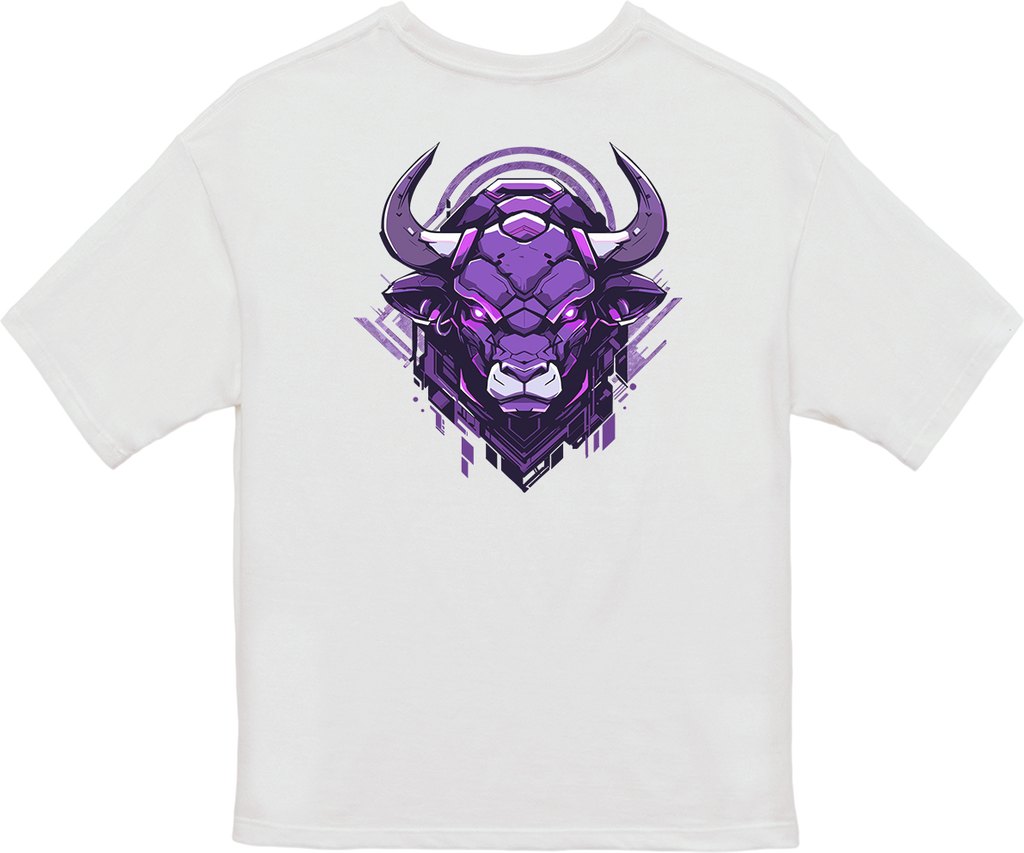 100% Cotton Oversized Tee | Mascot-Bull-016