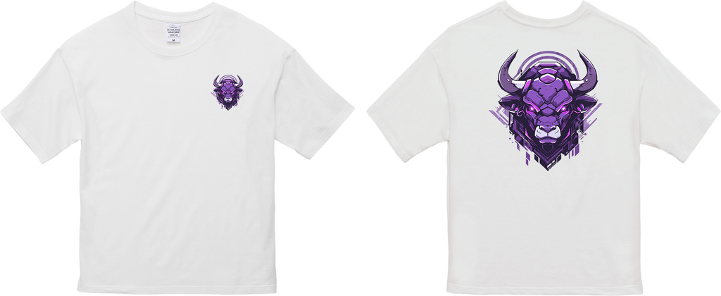 100% Cotton Oversized Tee | Mascot-Bull-016
