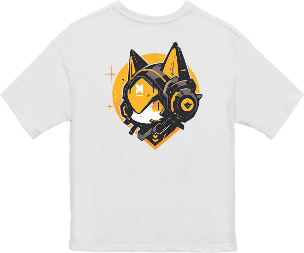 100% Cotton Oversized Tee | Mascot-Cat-004