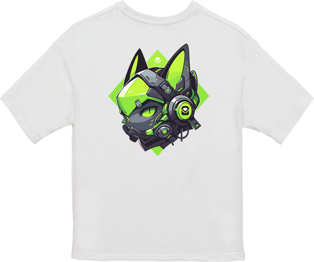 100% Cotton Oversized Tee | Mascot-Cat-006