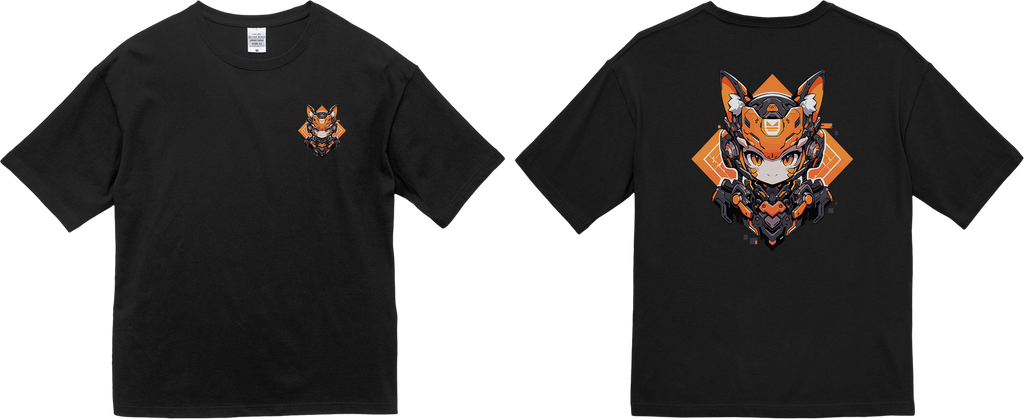 100% Cotton Oversized Tee | Mascot-Cat-007