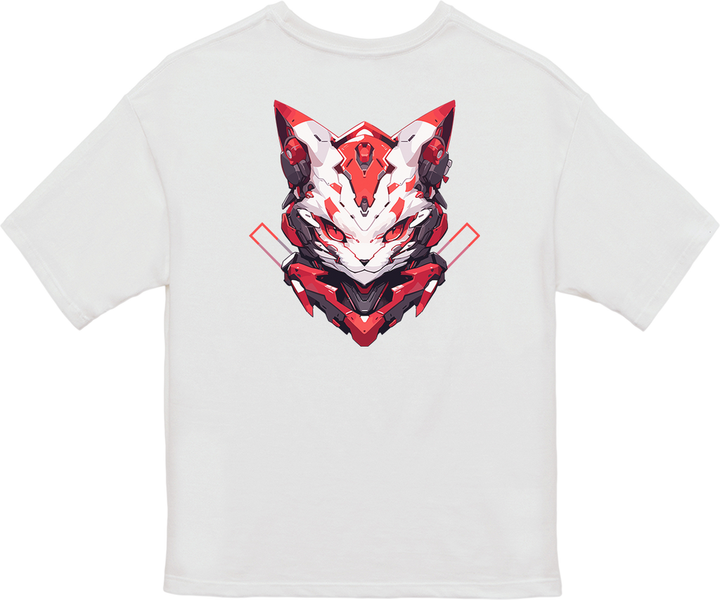 100% Cotton Oversized Tee | Mascot-Cat-010