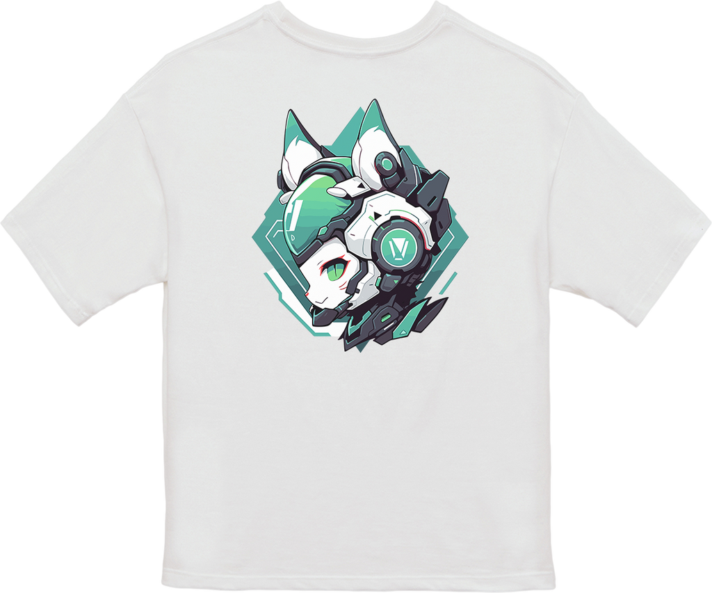 100% Cotton Oversized Tee | Mascot-Cat-011