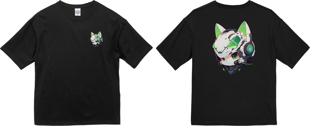 100% Cotton Oversized Tee | Mascot-Cat-012