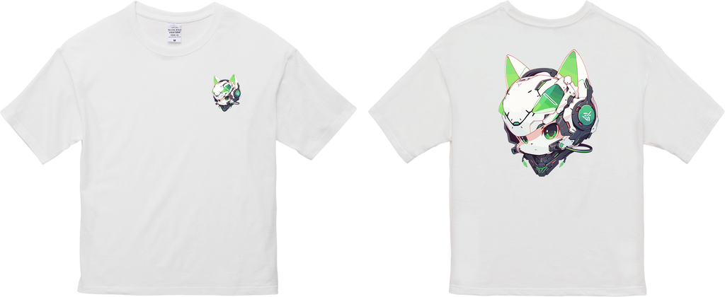100% Cotton Oversized Tee | Mascot-Cat-012