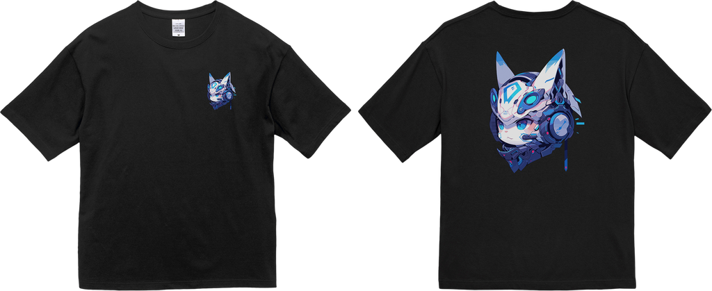 100% Cotton Oversized Tee | Mascot-Cat-013