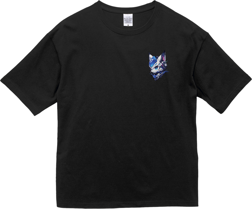 100% Cotton Oversized Tee | Mascot-Cat-014