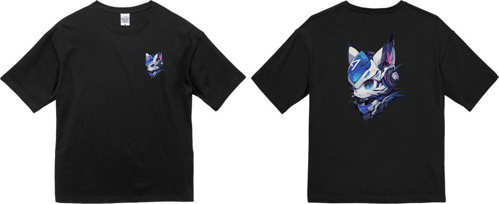 100% Cotton Oversized Tee | Mascot-Cat-014