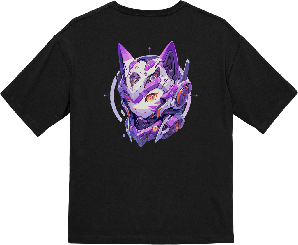 100% Cotton Oversized Tee | Mascot-Cat-015