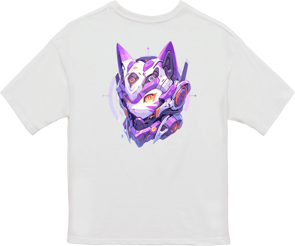 100% Cotton Oversized Tee | Mascot-Cat-015