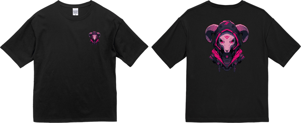 100% Cotton Oversized Tee | Mascot-Goat-002