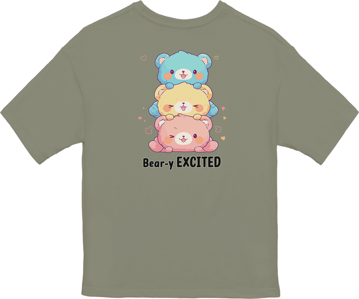 100% Cotton Oversized Tee | Kawaii-Bear-002