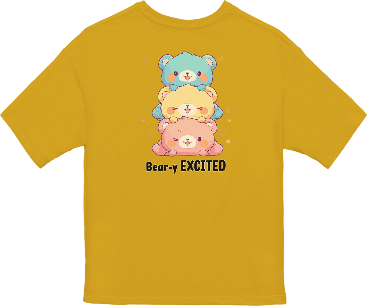 100% Cotton Oversized Tee | Kawaii-Bear-002