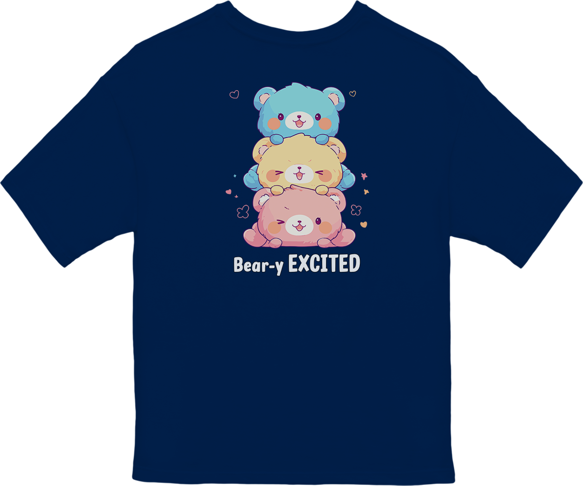 100% Cotton Oversized Tee | Kawaii-Bear-002