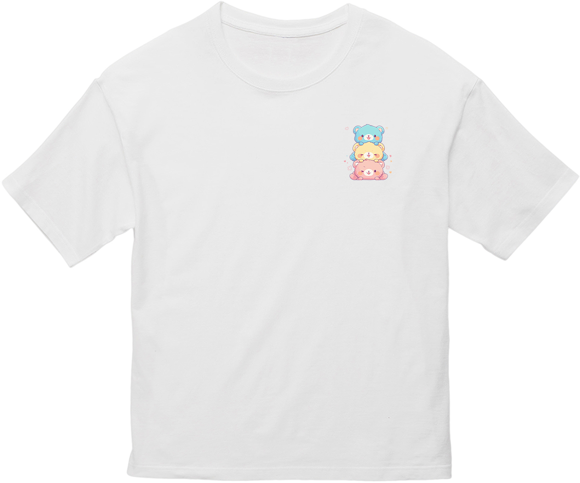 100% Cotton Oversized Tee | Kawaii-Bear-002