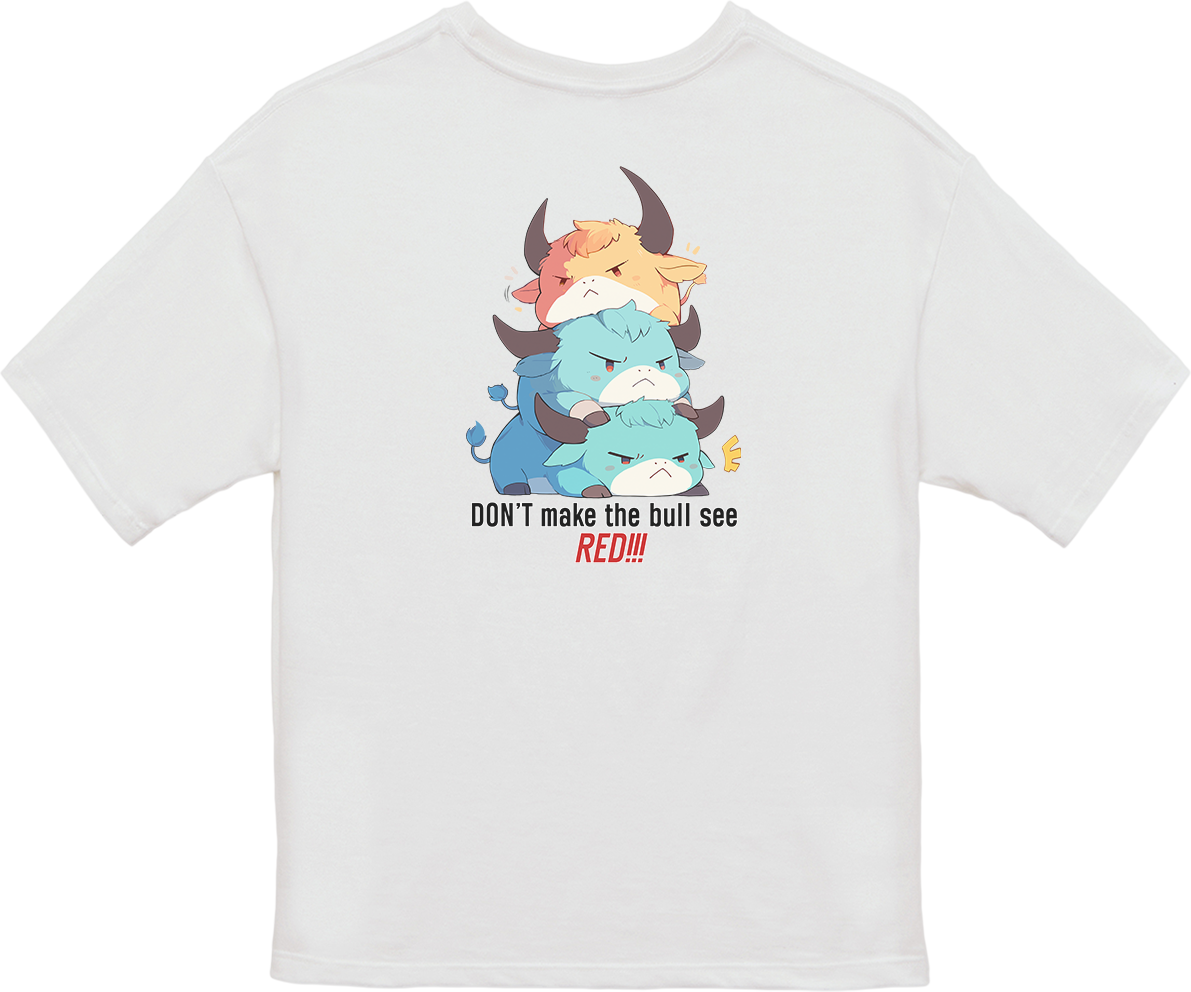 100% Cotton Oversized Tee | Kawaii-Bull-001