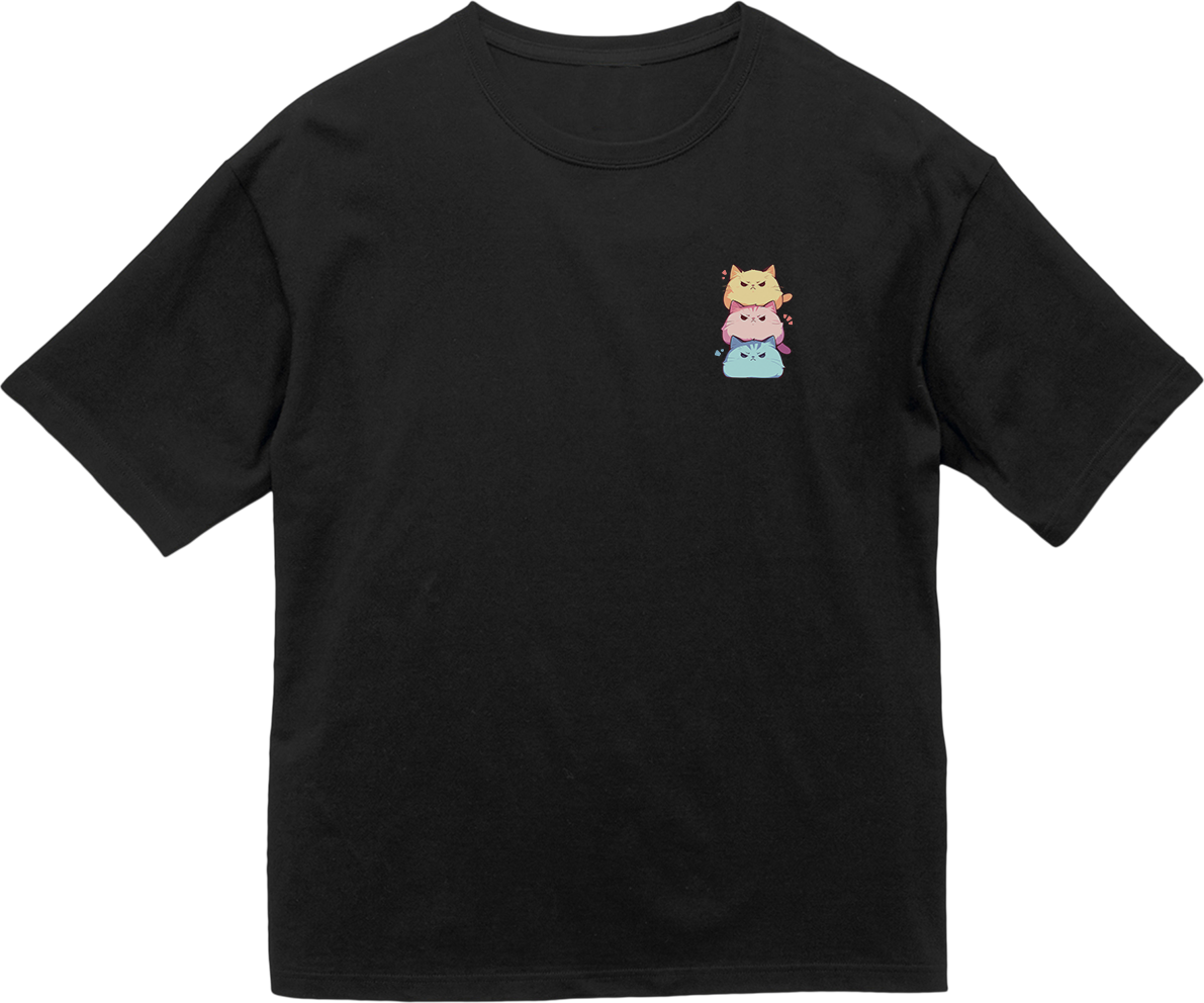 100% Cotton Oversized Tee | Kawaii-Cat-001