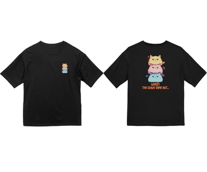 100% Cotton Oversized Tee | Kawaii-Cat-001