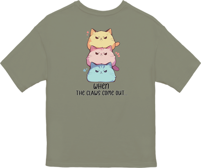 100% Cotton Oversized Tee | Kawaii-Cat-001