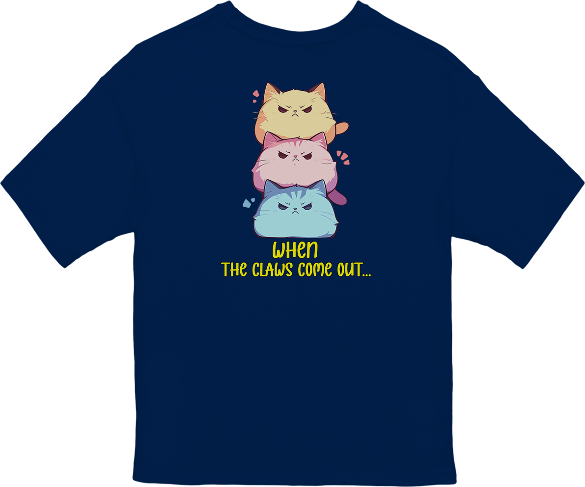 100% Cotton Oversized Tee | Kawaii-Cat-001