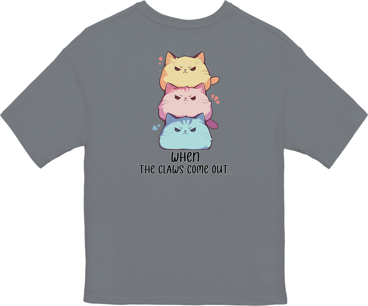 100% Cotton Oversized Tee | Kawaii-Cat-001