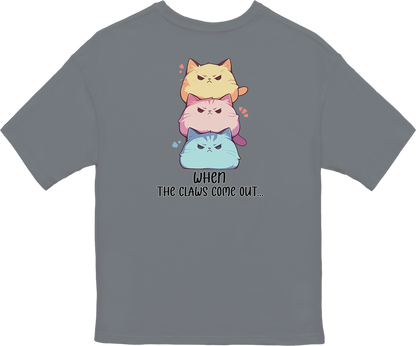 100% Cotton Oversized Tee | Kawaii-Cat-001