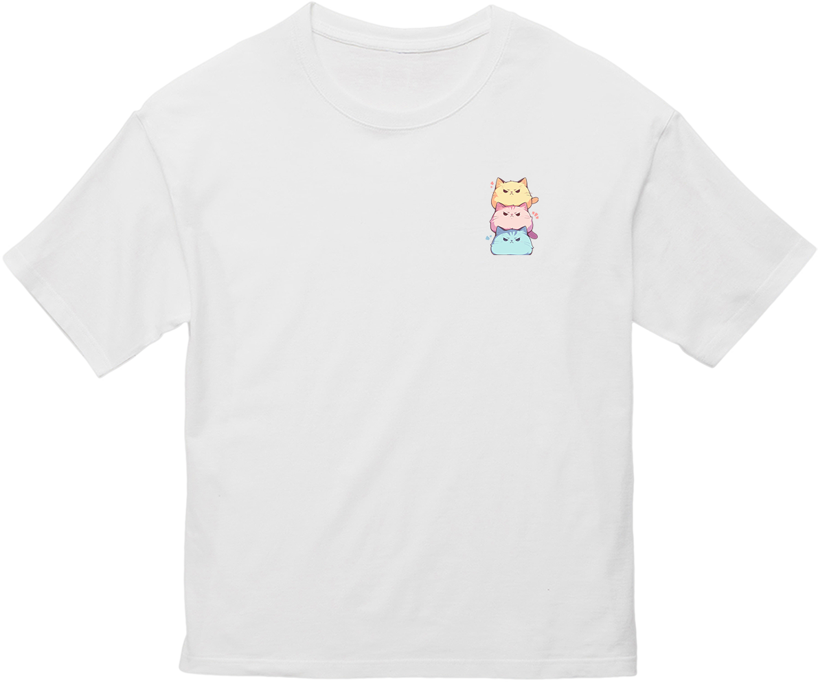 100% Cotton Oversized Tee | Kawaii-Cat-001