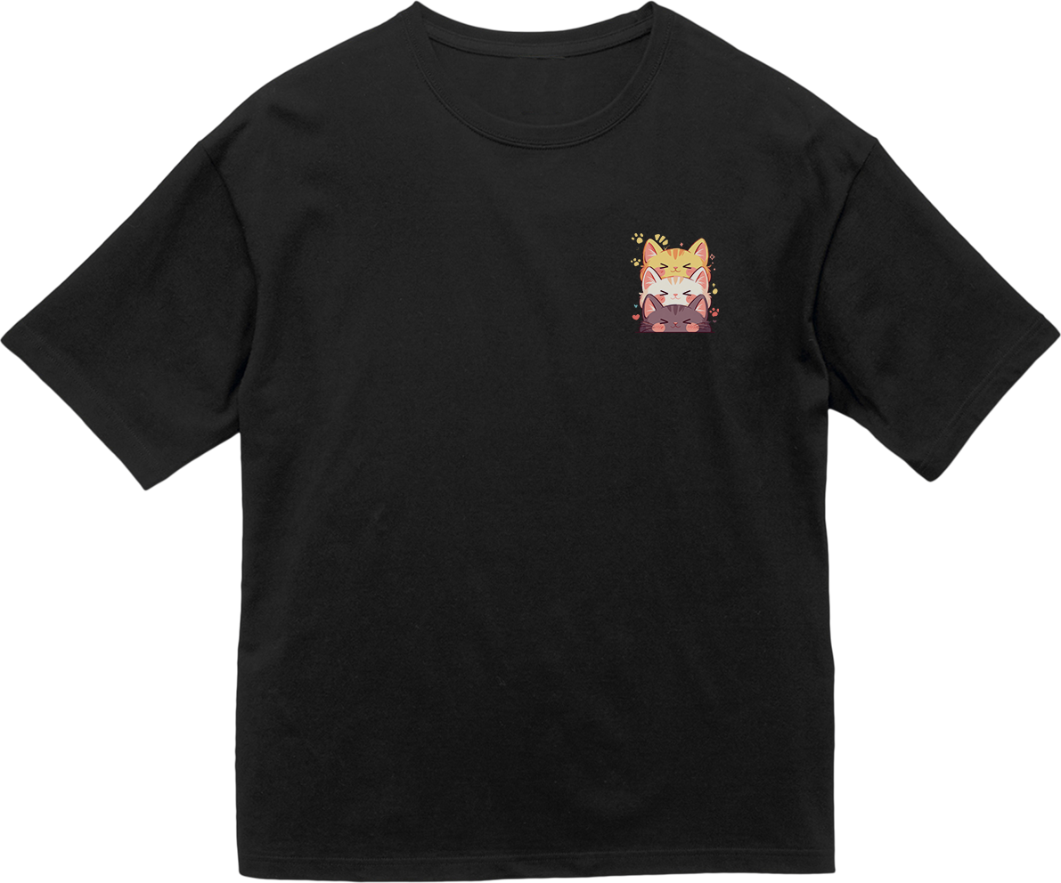 100% Cotton Oversized Tee | Kawaii-Cat-002