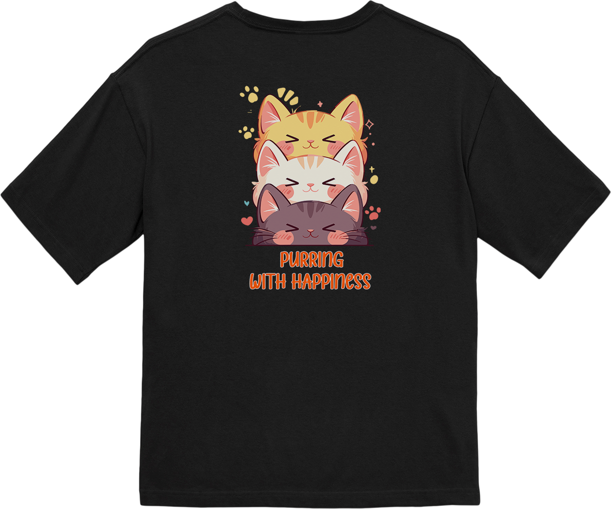 100% Cotton Oversized Tee | Kawaii-Cat-002