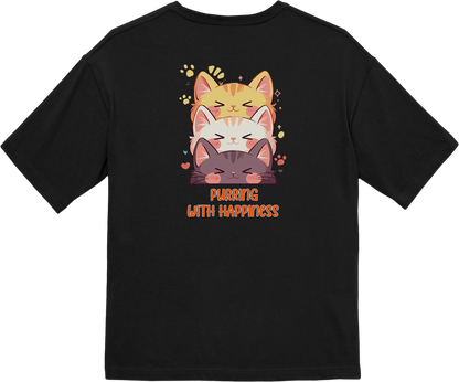 100% Cotton Oversized Tee | Kawaii-Cat-002