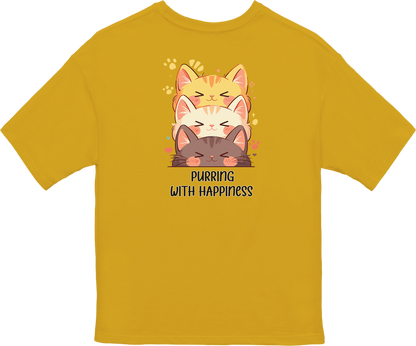 100% Cotton Oversized Tee | Kawaii-Cat-002