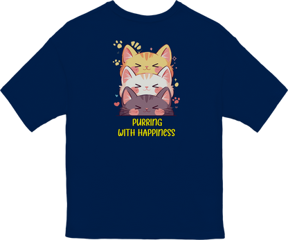 100% Cotton Oversized Tee | Kawaii-Cat-002