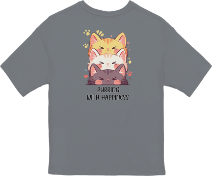 100% Cotton Oversized Tee | Kawaii-Cat-002