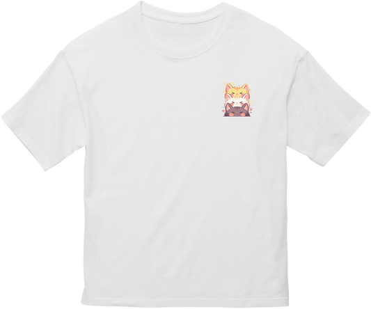 100% Cotton Oversized Tee | Kawaii-Cat-002