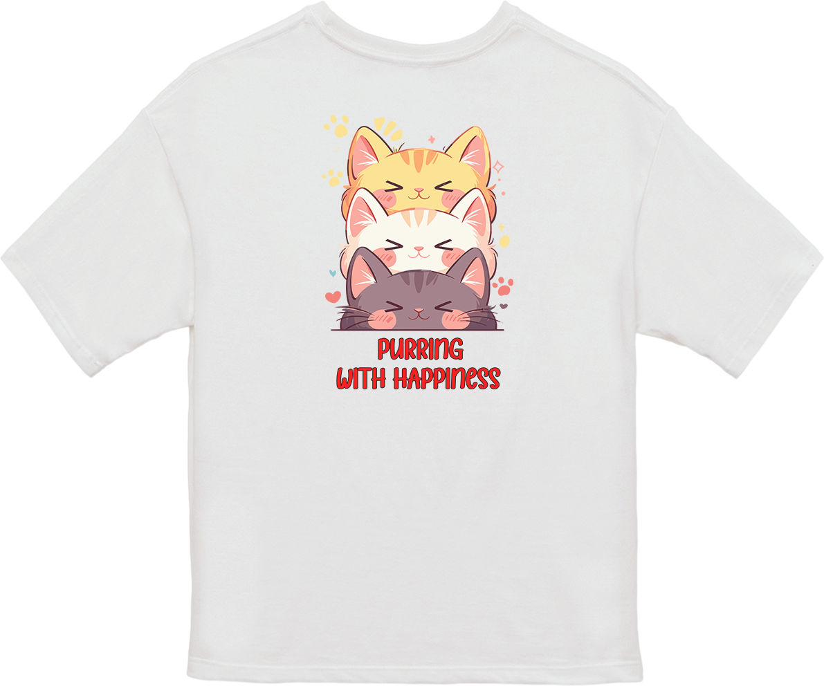 100% Cotton Oversized Tee | Kawaii-Cat-002