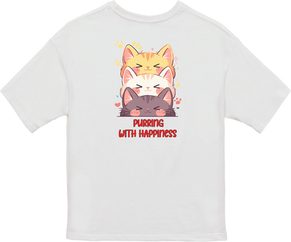 100% Cotton Oversized Tee | Kawaii-Cat-002