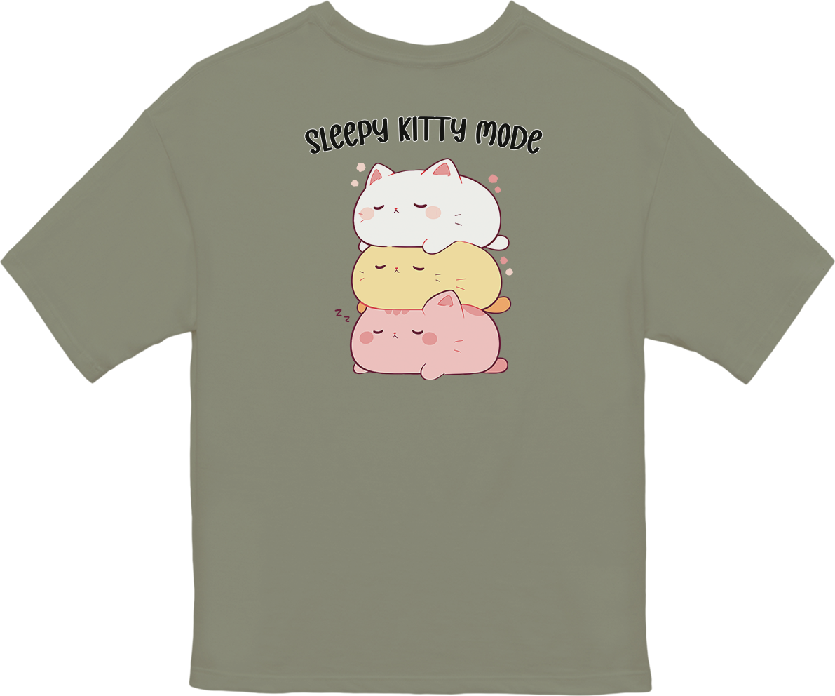 100% Cotton Oversized Tee | Kawaii-Cat-003