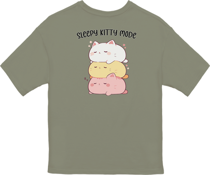 100% Cotton Oversized Tee | Kawaii-Cat-003