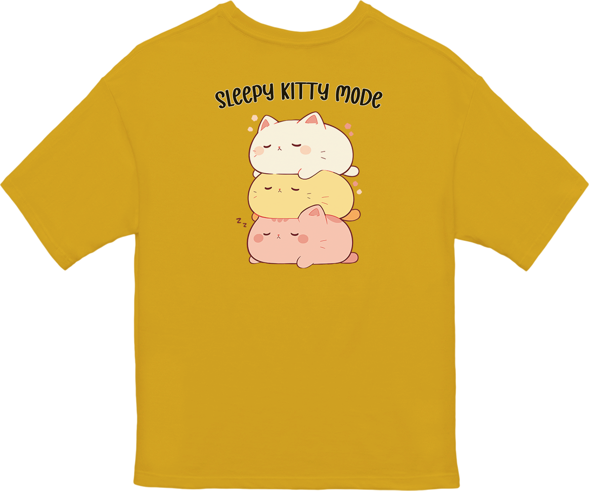 100% Cotton Oversized Tee | Kawaii-Cat-003