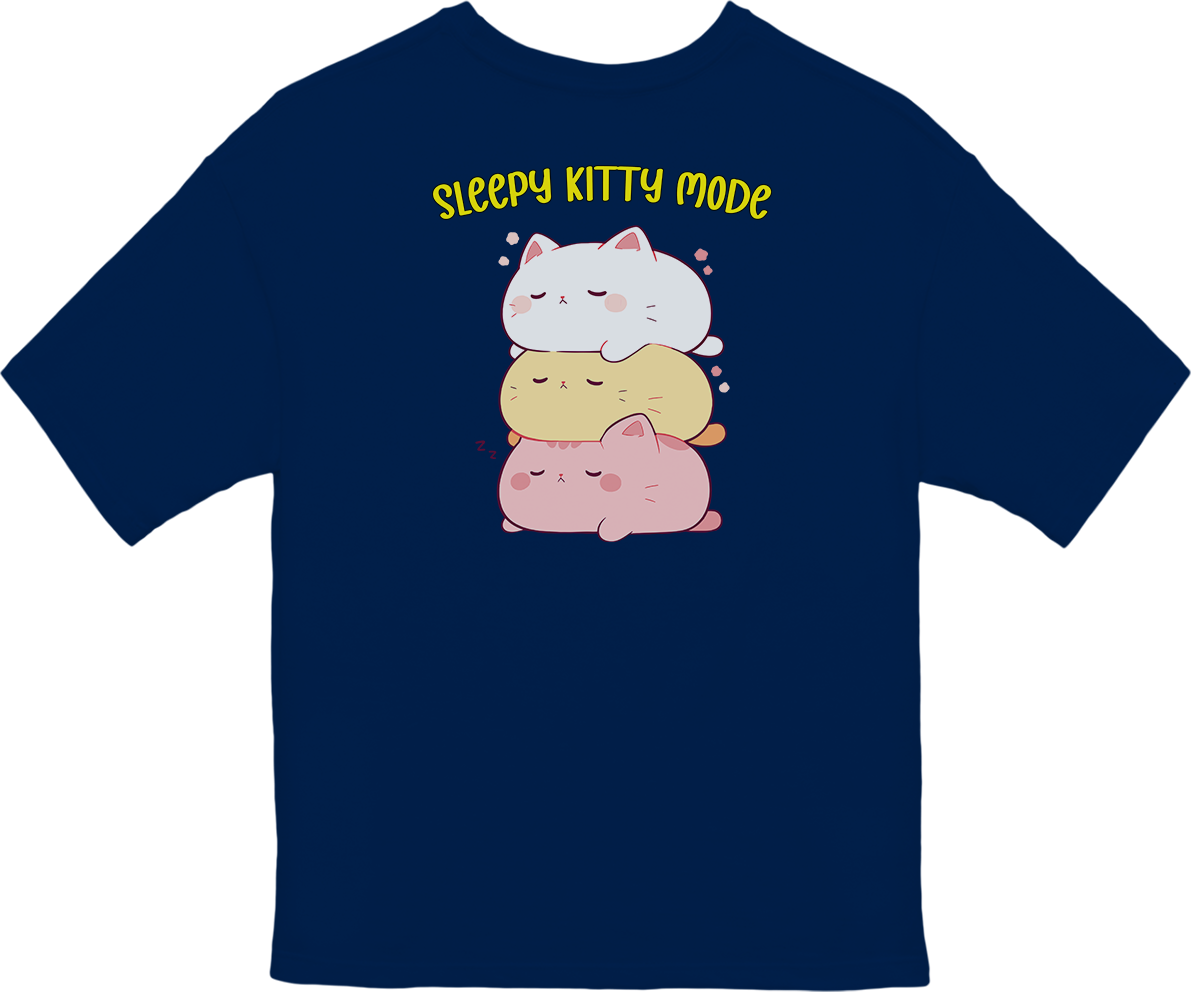 100% Cotton Oversized Tee | Kawaii-Cat-003