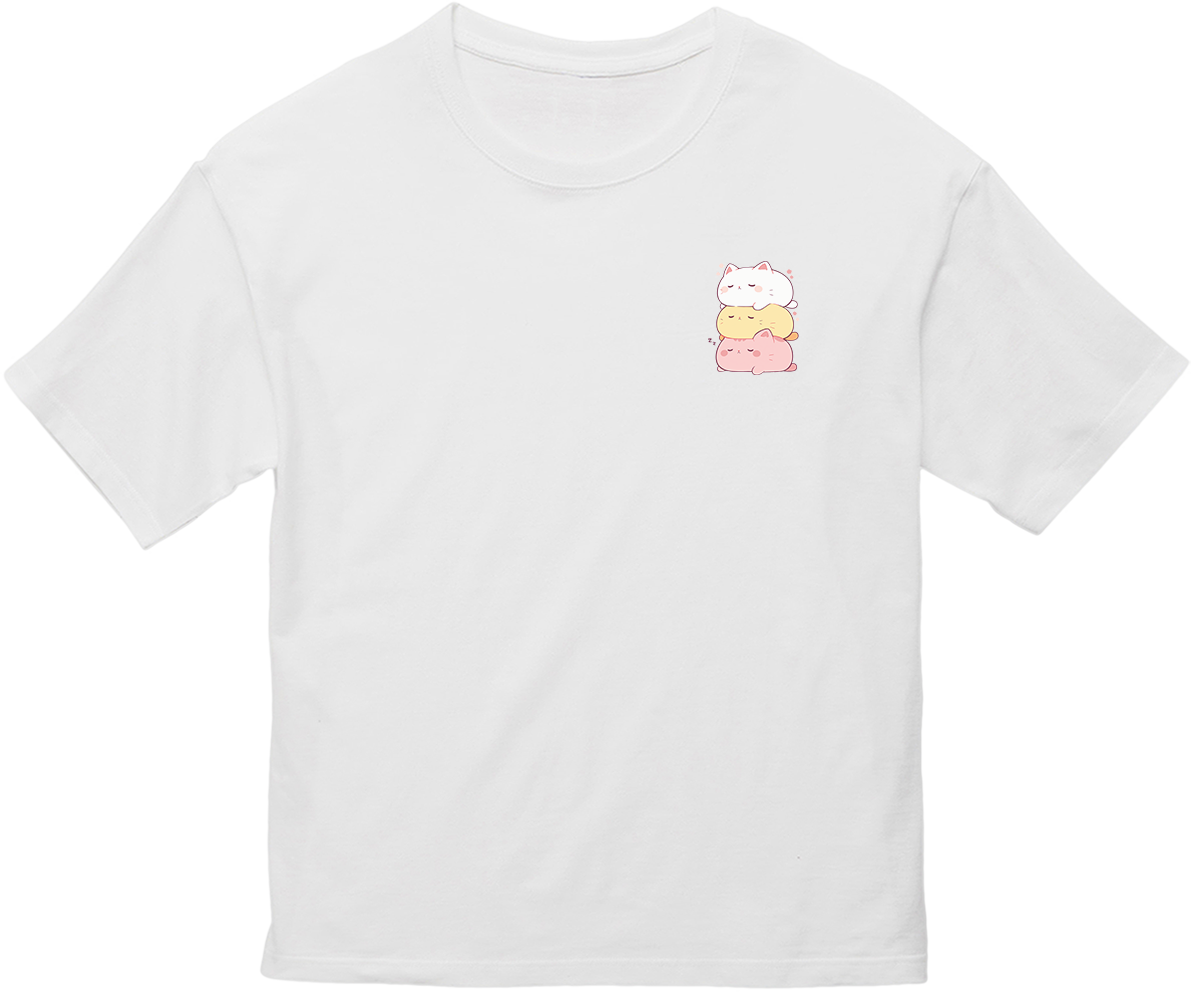 100% Cotton Oversized Tee | Kawaii-Cat-003