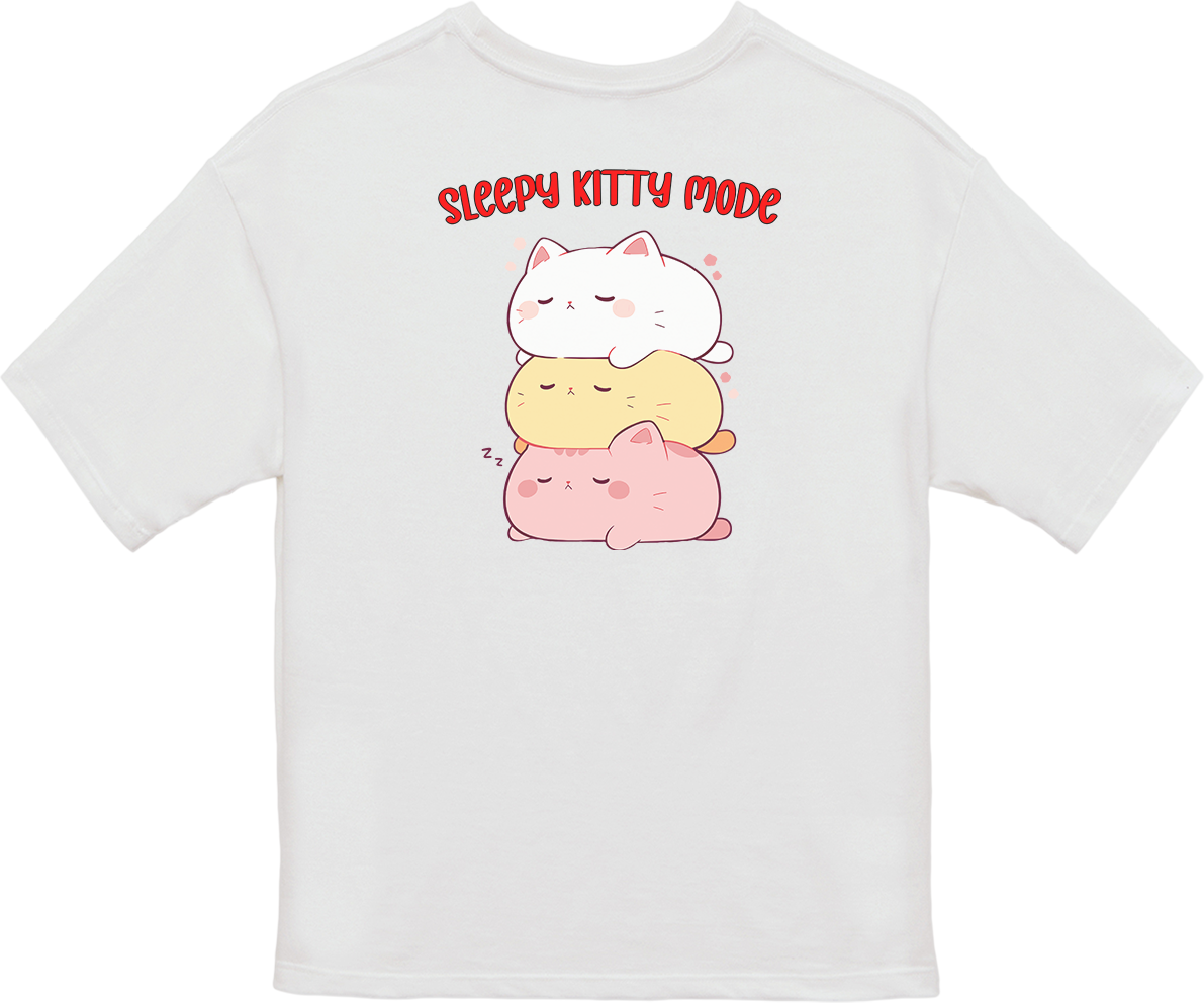 100% Cotton Oversized Tee | Kawaii-Cat-003