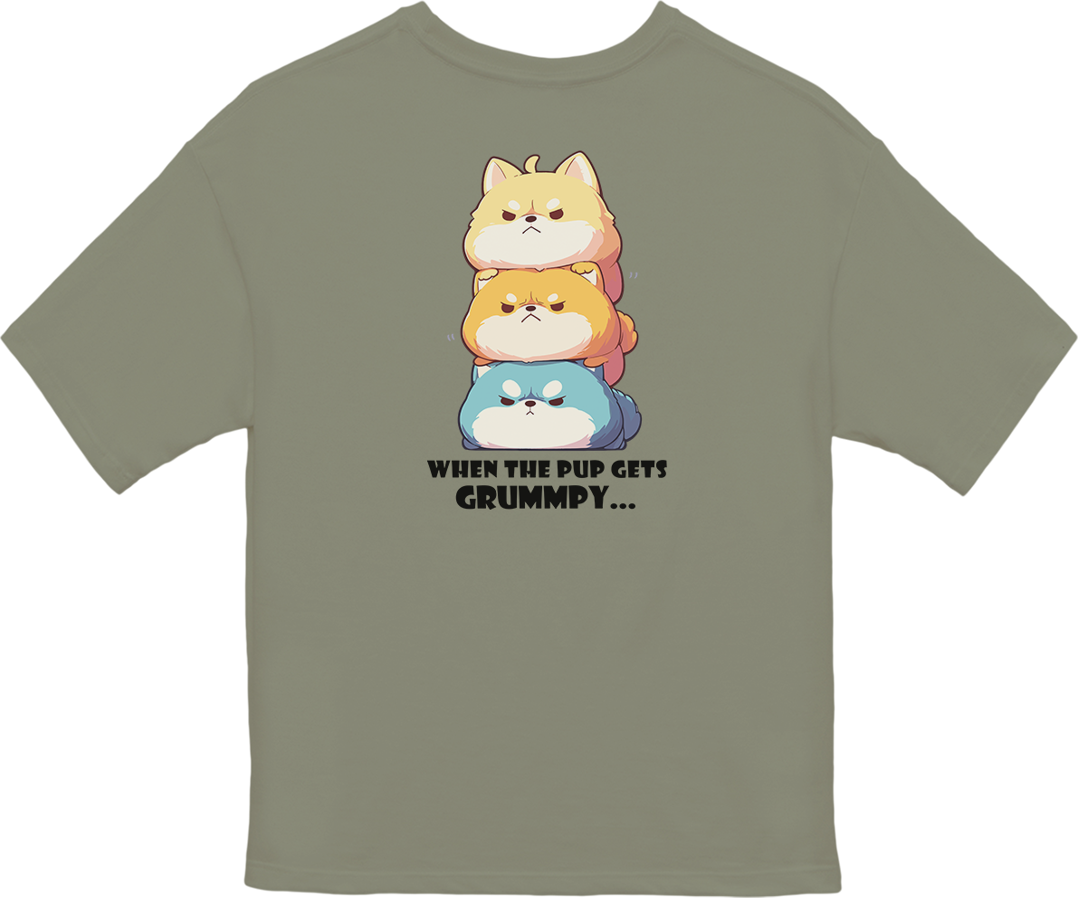 100% Cotton Oversized Tee | Kawaii-Dog-001