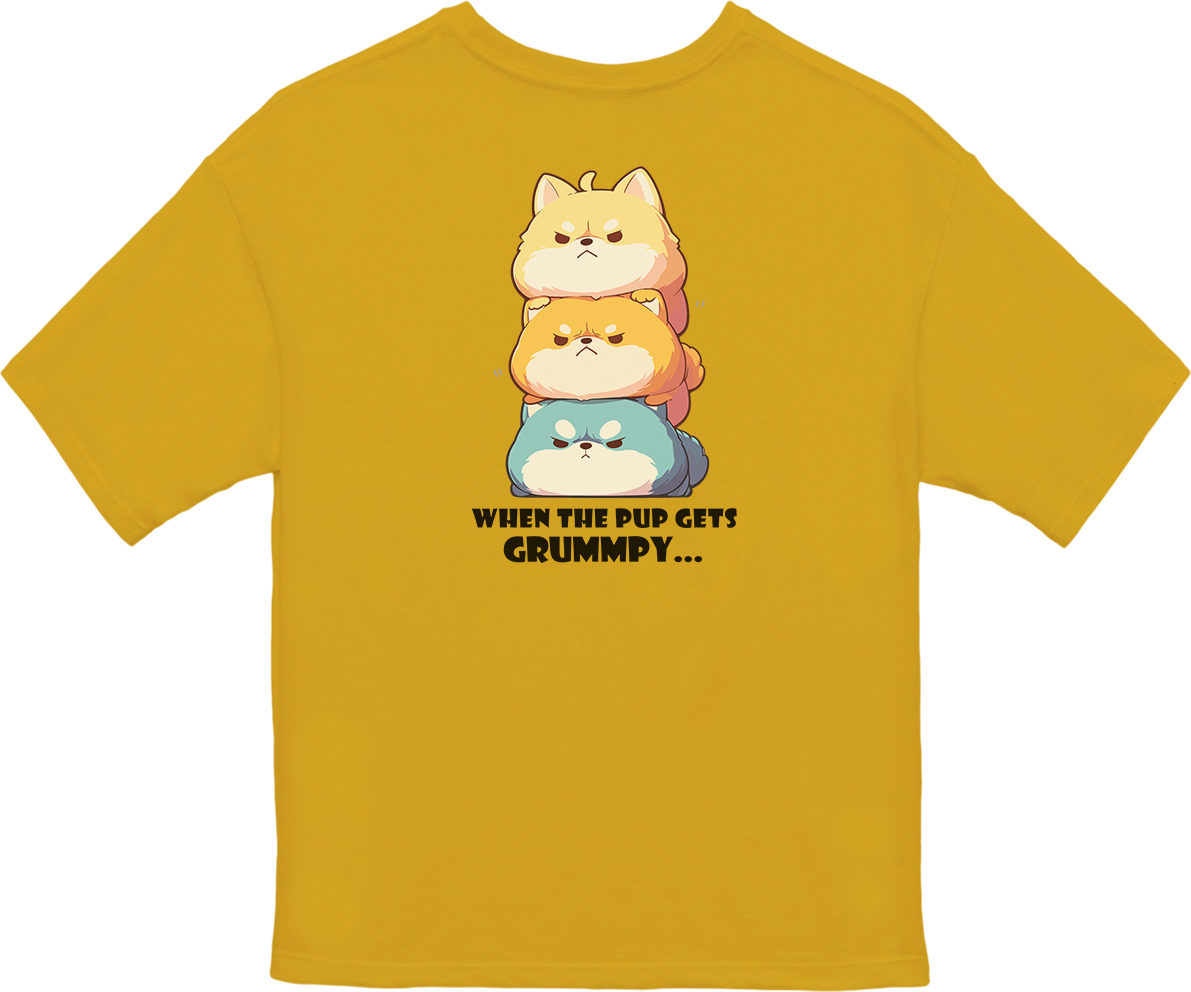 100% Cotton Oversized Tee | Kawaii-Dog-001