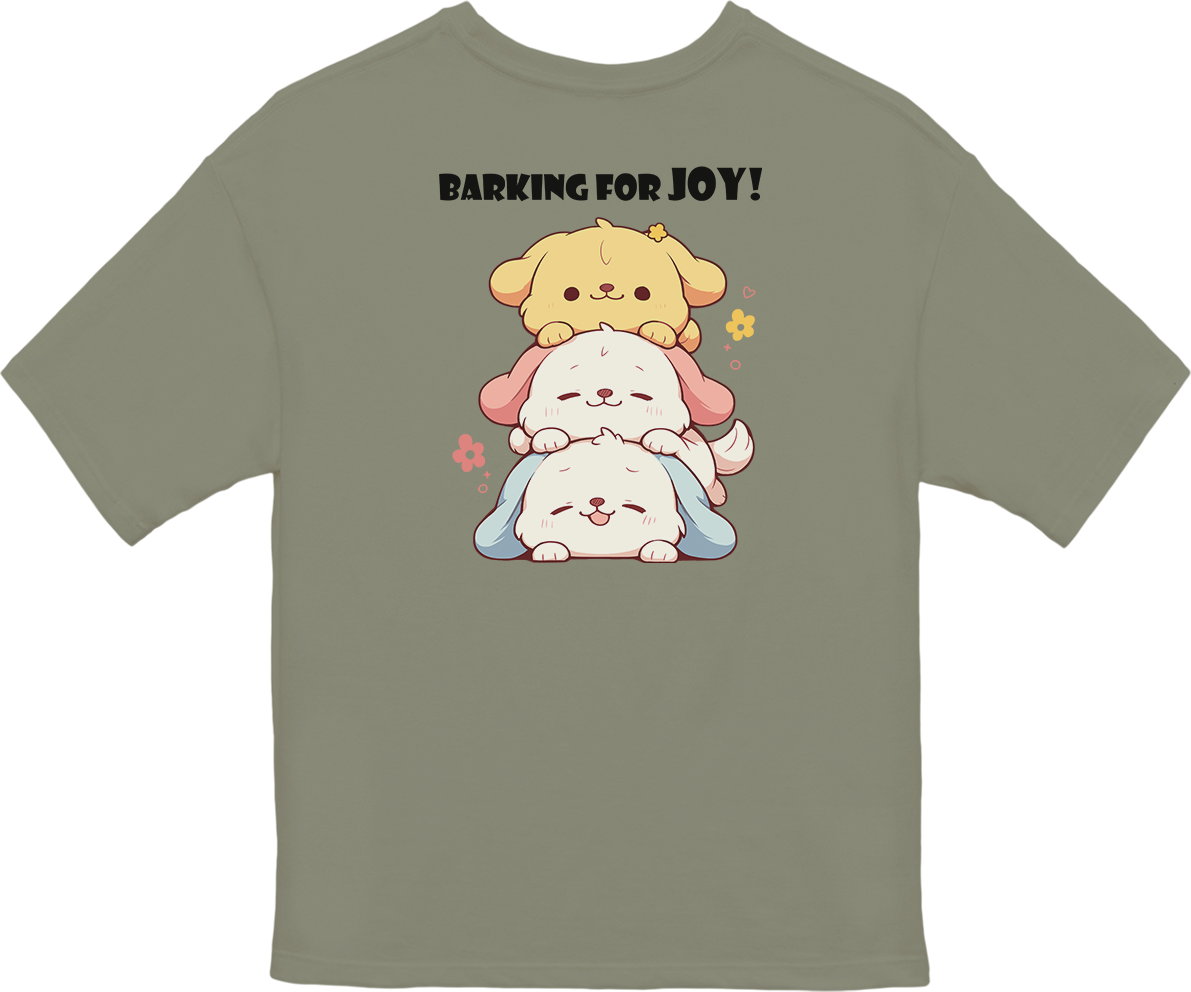 100% Cotton Oversized Tee | Kawaii-Dog-002