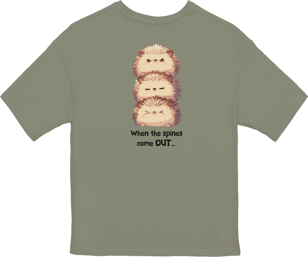 100%纯棉超大T恤 | Kawaii-Hedgehog-001