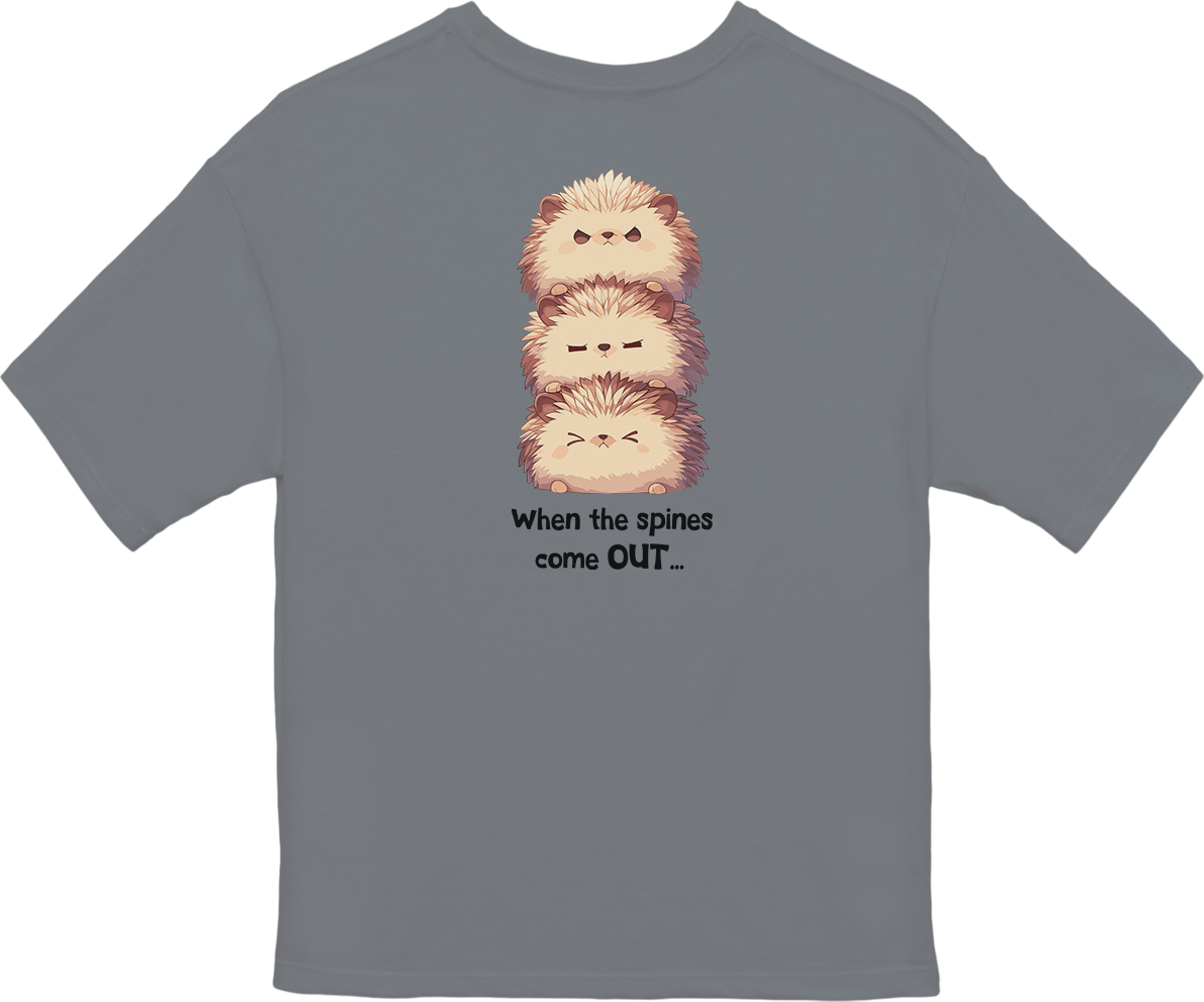 100% Cotton Oversized Tee | Kawaii-Hedgehog-001