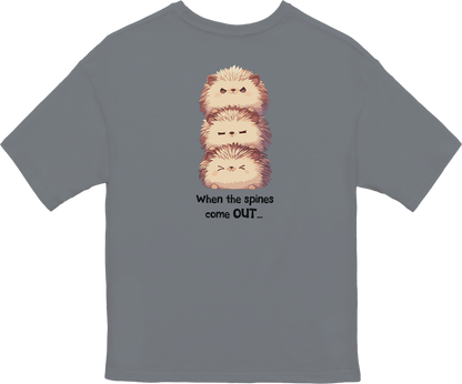 100% Cotton Oversized Tee | Kawaii-Hedgehog-001